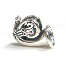 Sterling Silver French Horn Musical Instrument European Bead Charm