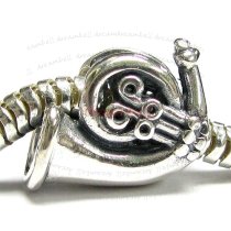 Sterling Silver French Horn Musical Instrument European Bead Charm