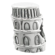 Sterling Silver Italy Leaning Tower of Pisa Bead for European Charm Bracelets