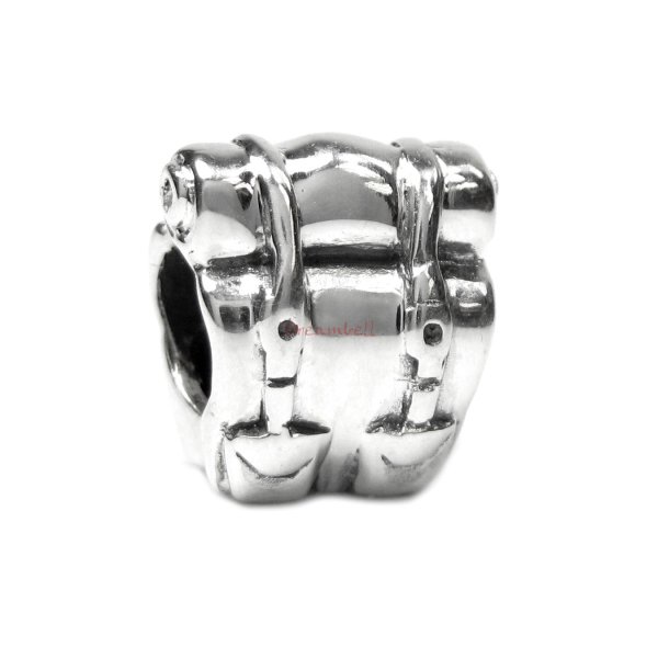 Sterling Silver Camping Picnic Backpack Bead for European Charm Bracelets