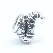 Sterling Silver Music Instrument Saxophone Bead for European Charm Bracelets