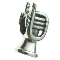 Sterling Silver Trumpet Bead for European Charm Bracelets