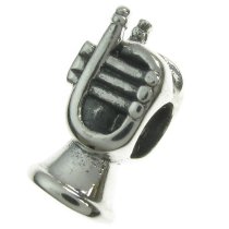 Sterling Silver Trumpet Bead for European Charm Bracelets