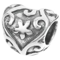 925 Sterling Silver Tree of Love Flower Heart European Bead Charm