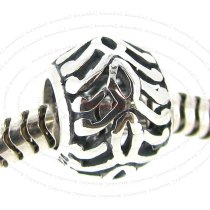 925 Sterling Silver Round Filigree Tree of Life Leaf Bead for European Charm Bracelet