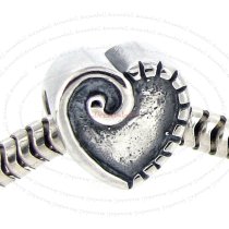 925 Sterling Silver Stylish Love Heart European Bead Charm
