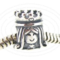 925 Sterling Silver Cute Happy Little Princess European Bead Charm
