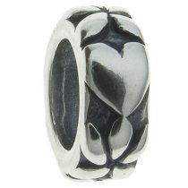 925 Sterling Silver Love Flower Heart Spacer European Bead Charm