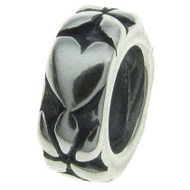 925 Sterling Silver Love Flower Heart Spacer European Bead Charm