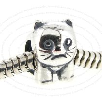 925 Sterling Silver Cute Kitty Cat European Bead Charm