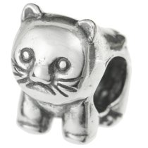 925 Sterling Silver Cute Kitty Cat European Bead Charm