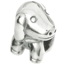 925 Sterling Silver Lovely Puppy Dog European Bead Charm