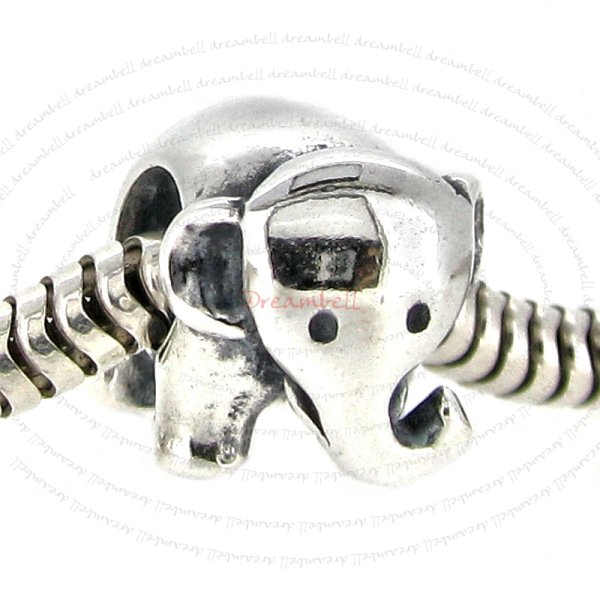 925 Sterling Silver Cute Elephant European Bead Charm