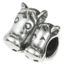 925 Sterling Silver Mother Horse Foal Love European Bead Charm