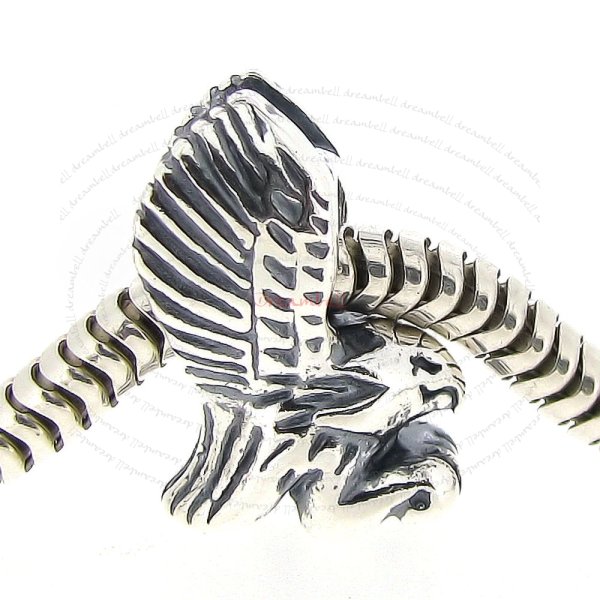 .925 Sterling Silver Flying Eagle European Bead Charm