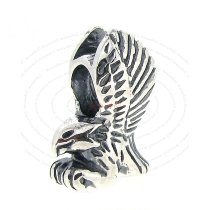 .925 Sterling Silver Flying Eagle European Bead Charm