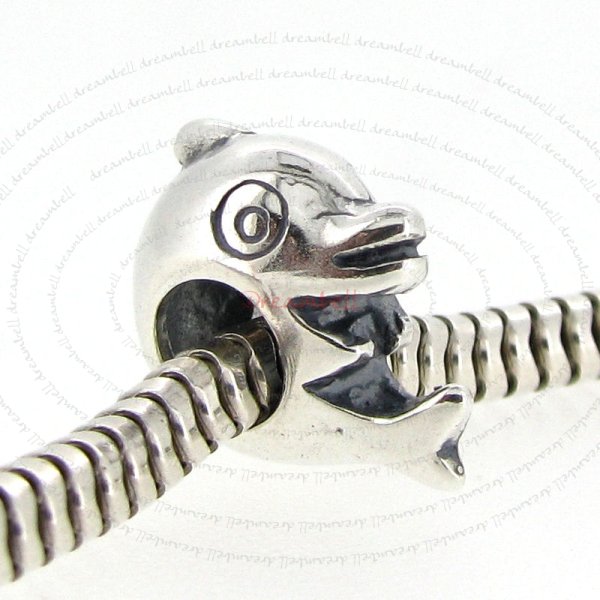 925 Sterling Silver Cute Dancing Dolphin European Bead Charm