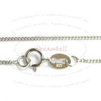 1x Rhodium Plated Sterling Silver Link Giotto Chain Necklace 16″