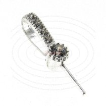 1x Sterling Silver CZ Crystal Bail Pin Pearl Pendant Connector
