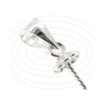 2x Sterling Silver Bail Pin with 5mm Cup Pearl Pendant Connector