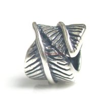 Sterling Silver Angel Feather Bead for European Charm Bracelets