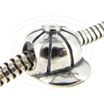 Sterling Silver Baseball Cap Bead for European Charm Bracelets