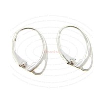 2x Sterling Silver Loop Dangle Charm Leverback Earwires Earrings 17mm x 11mm