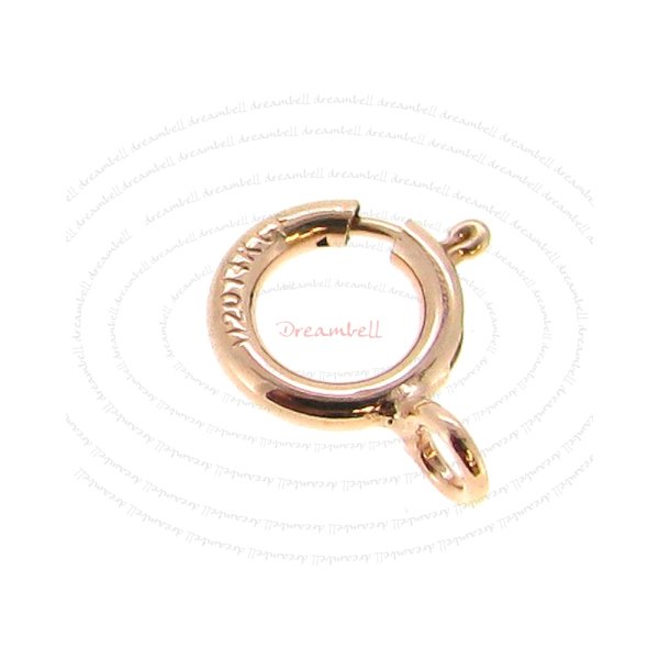 5x 14k Rose Gold Filled Round Spring Ring Clasp 8mm
