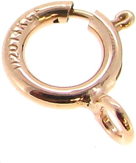 5x 14K Rose Gold Filled Spring Ring Clasps - 8mm Italian