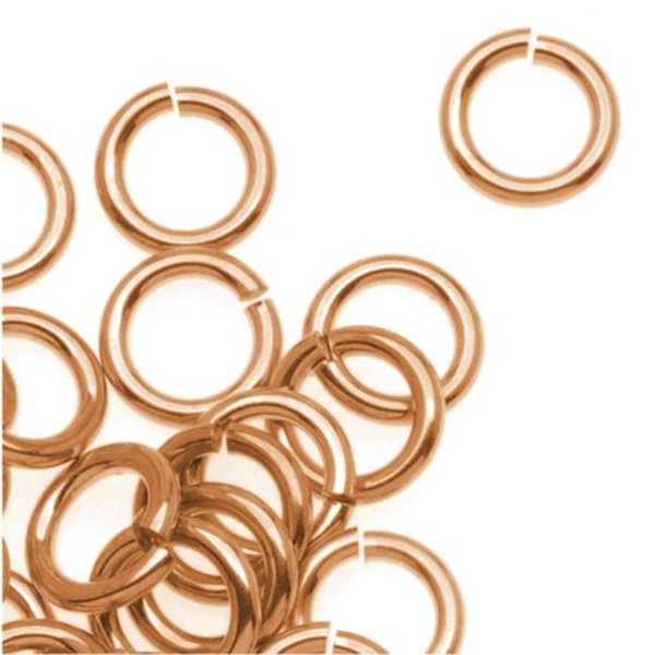 20x 14k Rose Gold Filled Open Jump Rings 4mm 22 Gauge 22 Ga 0.6mm Wire