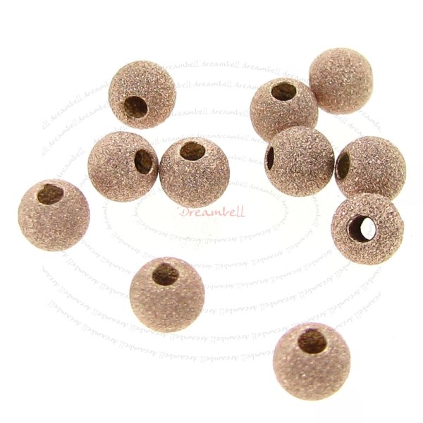 10x 14k Rose Gold Filled Round Stardust Bead Spacer 3mm