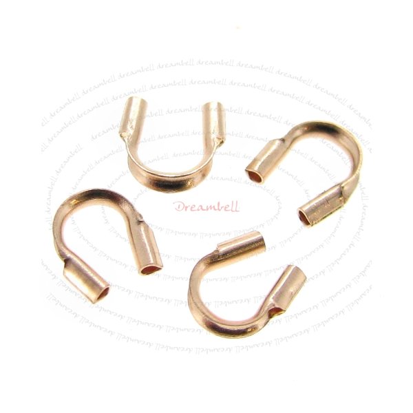 10x 14k Rose Gold Filled Cable and Stringing Thimble Wire Guard (.031 Inch Hole)