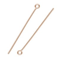 10x 14k Gold Filled Eye Headpin Head Pins 24ga 0.5mm Round Wire 24 Gauge 2″