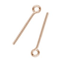 10x 14k Rose Gold Filled Eye Pin Headpin Head Pins 24ga 0.5mm Round Wire 24 Gauge 1″