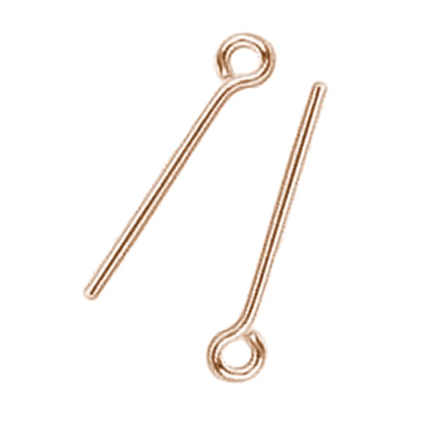 10x 14k Rose Gold Filled Eye Pin Headpin Head Pins 24ga 0.5mm Round Wire 24 Gauge 1"