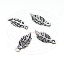 6x Antique Sterling Silver Leaf Dangle Charm 11mm