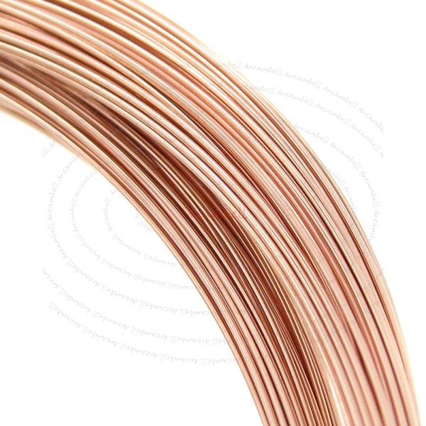 5ft Fine 14k Rose Gold Filled Round Wire 24ga (0.5mm) Half Hard