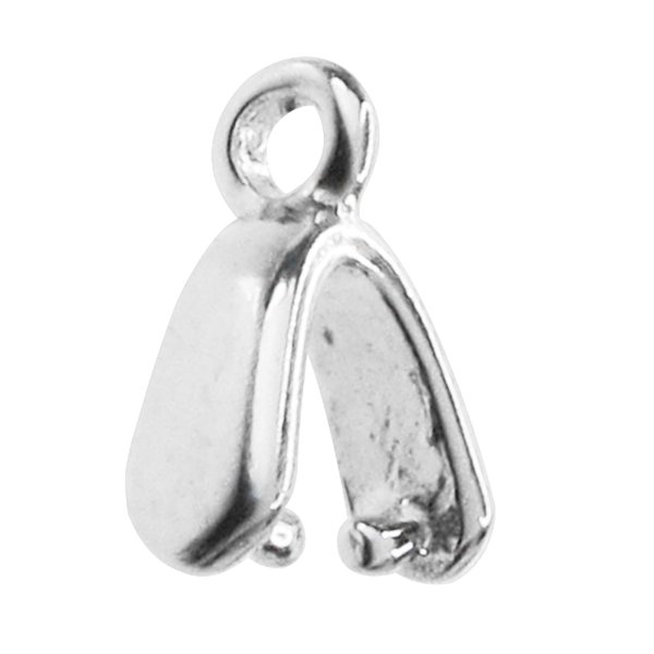 4x 925 Sterling Silver Bail Pinch in Pendant Connector Holder Clasp