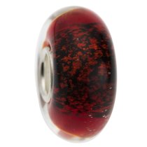 Sterling Silver Murano Red Siam Foiled Glass Bead for European Charm Bracelets