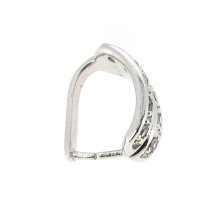 1x Rhodium on Sterling Silver CZ Crystal Bail Pinch Pendant Connector Clasp