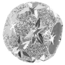 Rhodium on Sterling Silver Twinkle Star Universe Stardust Bead for European Charm Bracelets
