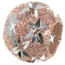 Rose Gold-tone .925 Sterling Silver Twinkle Star Starry Night Stardust Bead for European Charm Bracelets