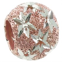 Rose Gold-tone .925 Sterling Silver Twinkle Star Starry Night Stardust Bead for European Charm Bracelets
