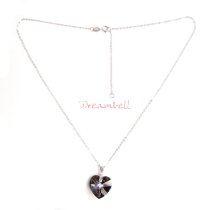 Love Silver Night Pendant w/ Rhodium on Sterling Silver Adjustable Chain Necklace 16" with 2" Extender 18" Using Swarovski Elements Crystal