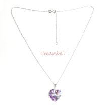 Love Heart Vitrail Light Pendant w/ Rhodium on Sterling Silver Adjustable Chain Necklace 16" with 2" Extender 18" Using Swarovski Elements Crystal