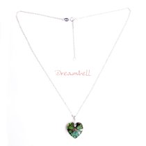 Love Heart Vitrial Medium Pendant w/ Rhodium on Sterling Silver Adjustable Chain Necklace 16" with 2" Extender 18" Using Swarovski Elements Crystal