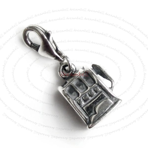 1x Sterling Silver Casino Slot Machine Dangle Pendant European Lobster Clip on Charm