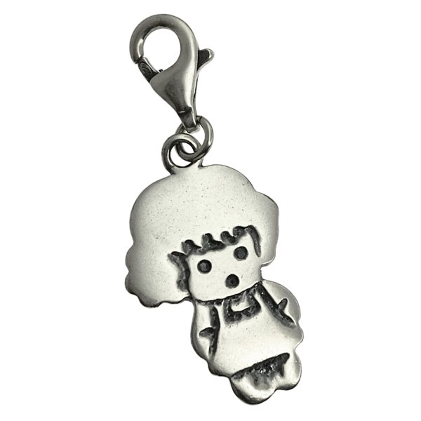 1x Sterling Silver Little Girl Dangle Pendant European Lobster Clip on Charm