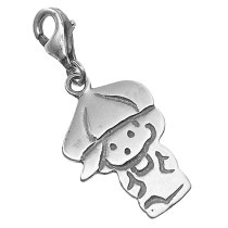 1x Sterling Silver Little Boy Dangle Pendant European Lobster Clip on Charm