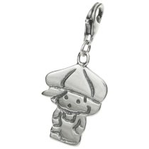 1x Sterling Silver Little Boy Dangle Pendant European Lobster Clip on Charm